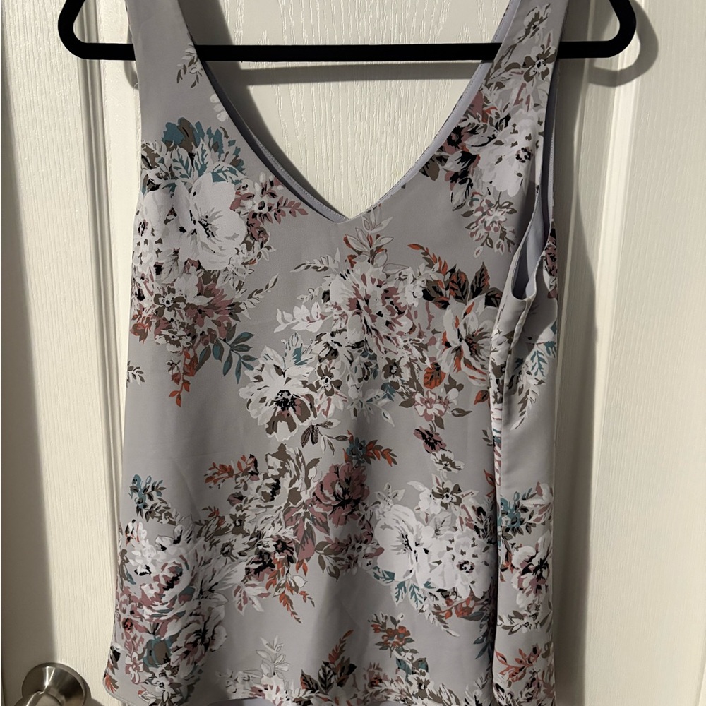RW&CO. Floral Print Camisole in Gray and Pink